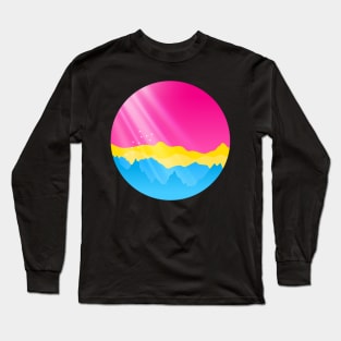 Pansexual Sunrise Mountains Landscape Long Sleeve T-Shirt